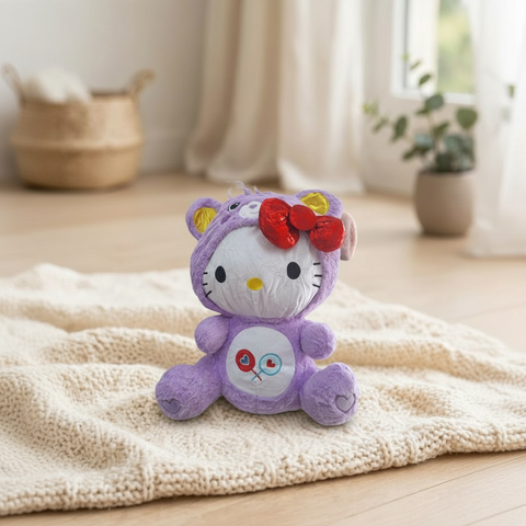 Peluche Kitty Cariñoso Mameluco morada 45 cm