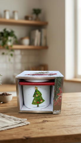 Taza Porcelana Árbol Navidad Fondo Blanco El Mundo De Sofía