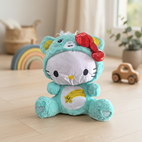 Peluche Kitty Cariñoso Mameluco Azul 45 cm
