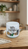 Taza KisNavidad ElMundo De Sofia Porcelana blanco Aza Dorada