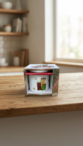 Taza Navideña 3 Regalos Blanca El Mundo De Sofía