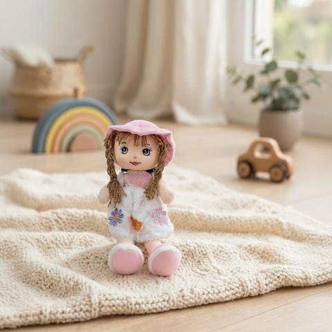 Peluche El Mundo de Sofia Muñeca con Flores 36cm rosa