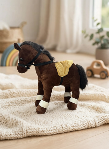Peluche Caballo Chocolate Montura Beige El Mundo De Sofia 45 cm