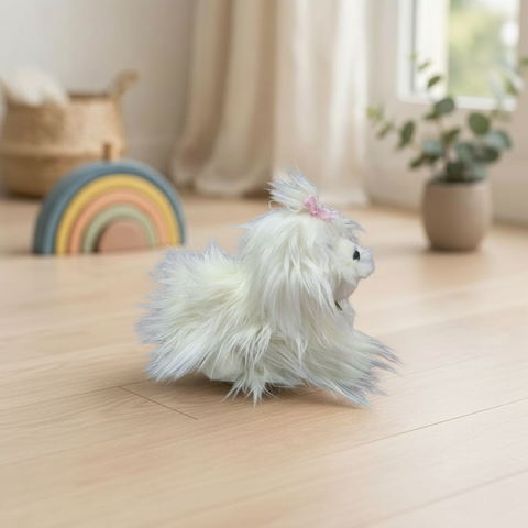 Peluche Miyoni Maltés puppy  Hipoalergénico Blanco 20cm