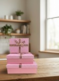 Caja de regalo rosa El Mundo de Sofia Serie 3 pz con brillo