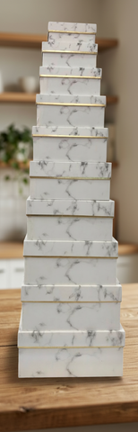 Caja El Mundo De Sofia Serie 10 pz 32.5 cm Blanca  mármol