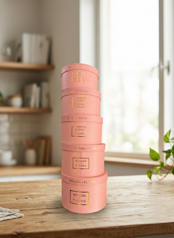 Caja de regalo rosa serie 5 pz El Mundo de Sofia Redonda
