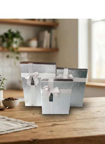 Caja El Mundo De Sofía 3pz regalo Plata 29 cm Rectangular