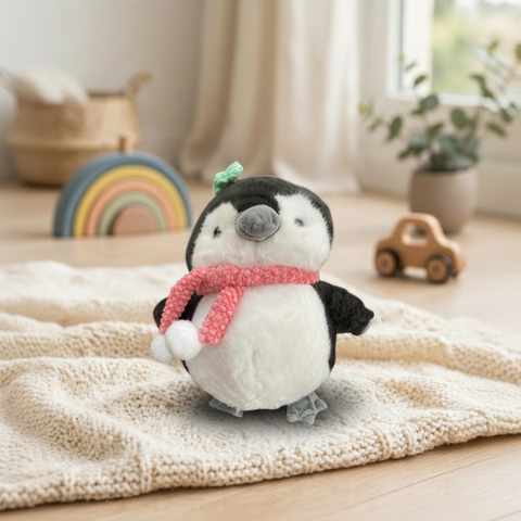 Peluche El Mundo De Sofia Pingüino Negro Con Blanco Bufanda