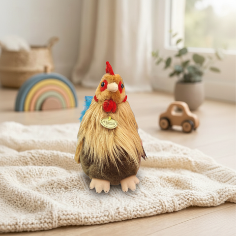 Peluche Gallo AURORA Hipoalergénico 22cm Realista
