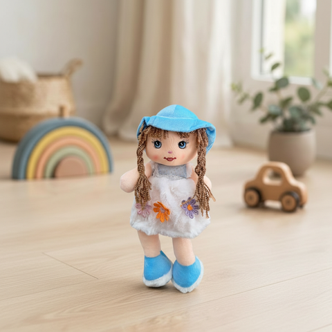 Peluche El Mundo de Sofia Muñeca con Flores 36cm azul