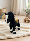 Peluche Caballo Negro Montura Beige El Mundo De Sofia 45cm