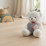 Peluche Oso Gigante Corazón 100cm blanco Con Moño