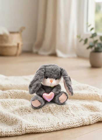Peluche conejo El Mundo de Sofia 23cm gris corazon