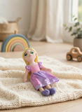 Peluche Princesa Rapunzel 44cm Rosa Trenza con Flores