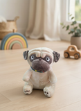 Peluche Pug  grande El Mundo De Sofía 40cm  color Camel