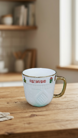 Taza El Mundo De Sofia Suéter Navidad Porcelana Casa
