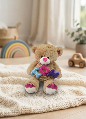 Peluche Oso TQM Grande Lentejuela El Mundo de Sofia café 70 cm