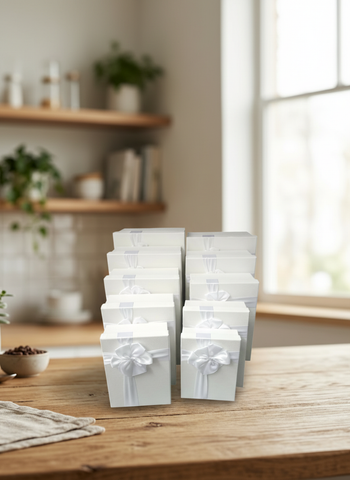 Caja El Mundo De Sofia 10 pz de regalo blanco rectangunlar