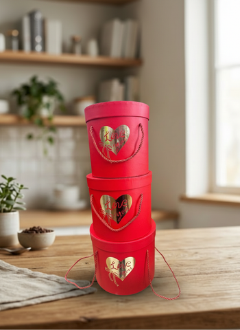 Caja de Regalo El Mundo de Sofia 3 pz Rojo redonda