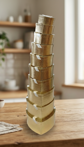 Caja de regalo corazón El Mundo de Sofía 10 pz dorado