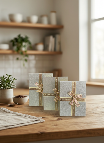 Caja de regalo El Mundo de Sofia 3 pz Dorado con brillo