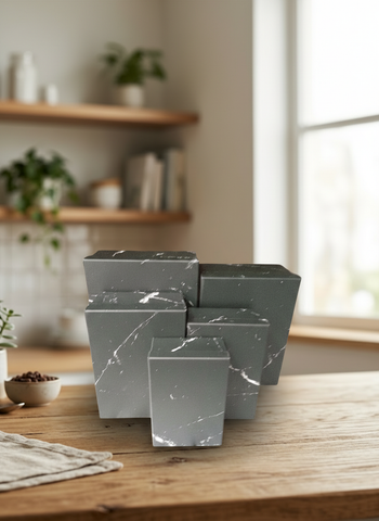 Caja El Mundo De Sofía 6pz mármol 32cm Rectangular