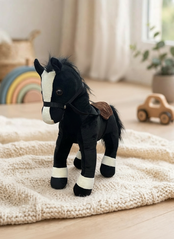 Peluche Caballo Negro Montura Oscura El Mundo De Sofia 45 cm