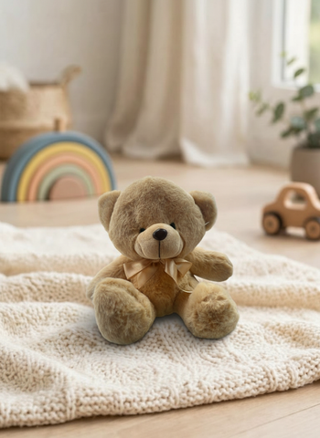 Peluche Oso Fluffy Mini Mostaza 17cm para centero de mesa