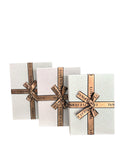 Caja de regalo El Mundo de Sofia 3 pz gris blanco brillos