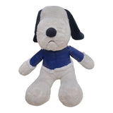 Peluche Snoopy sentado grande blanco  chamarra azul 42 cm