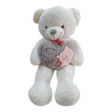 Peluche Oso Gigante Corazón 100cm blanco Con Moño