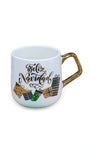 Taza KisNavidad ElMundo De Sofia Porcelana blanco Aza Dorada