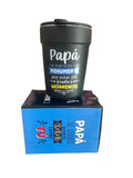 Taza Papá  12 oz  con tapa El Mundo De Sofia