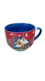 Taza El Mundo De Sofia TARRO SOPA CABAÑA NAVIDEÑA Fondo Rojo