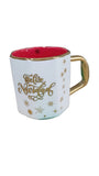 Taza Octagonal Navideña De Porcelana El Mundo De Sofia Blanc