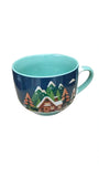 Taza El Mundo de Sofia Cabaña Navidad Porcelana Bosque Verde