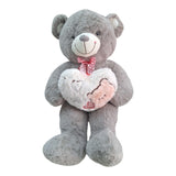 Peluche Oso Gigante Corazón El Mundo De Sofía 100cm Gris