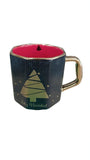 Taza El Mundo De Sofia Octagonal Navideña Porcelana Negra
