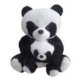 Peluche Panda Con Cría El Mundo de Sofia blanco y negro 35cm