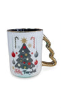 Taza El Mundo De Sofia Arbol De Navidad Porcelana Aza Dorada