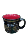 Taza Porcelana Feliz Navidad Negro Dorado El Mundo De Sofía