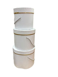 Caja de regalo El Mundo de Sofia 3 pz blanco 21.5 redonda