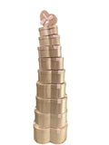 Caja Regalo El Mundo de Sofia 10 pz rosa dorado 31cm redonda