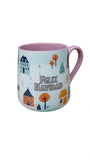 Taza Casitas Navideñas  Porcelana Jumbo El Mundo de sofía
