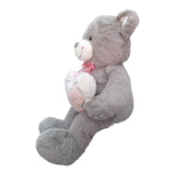 Peluche Oso Gigante Corazón El Mundo De Sofía 100cm Gris