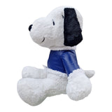 Peluche Snoopy sentado grande blanco  chamarra azul 42 cm