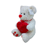 Oso peluche blanco con corazón mayoreo - El Mundo de Sofia